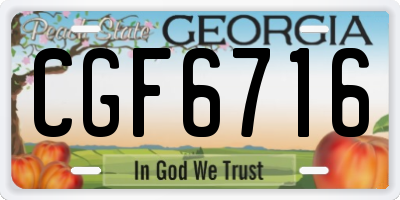 GA license plate CGF6716