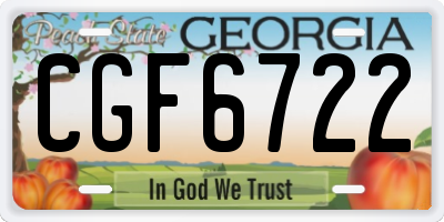GA license plate CGF6722