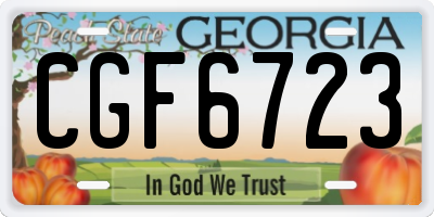 GA license plate CGF6723
