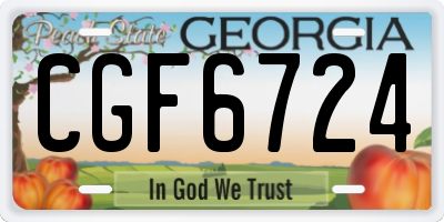 GA license plate CGF6724