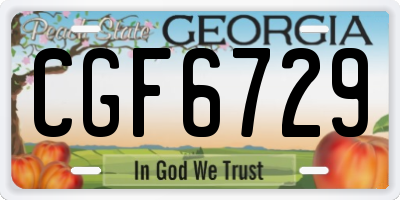 GA license plate CGF6729
