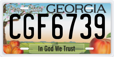 GA license plate CGF6739