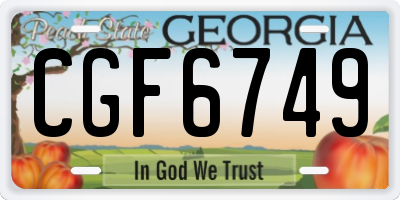 GA license plate CGF6749