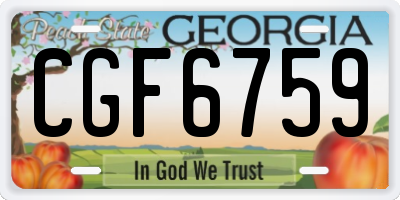 GA license plate CGF6759