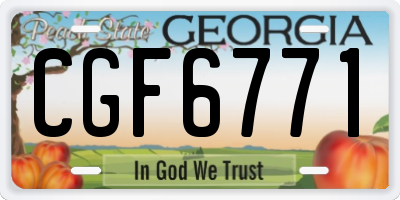 GA license plate CGF6771
