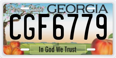 GA license plate CGF6779