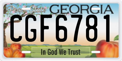 GA license plate CGF6781