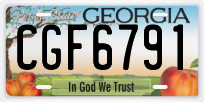 GA license plate CGF6791
