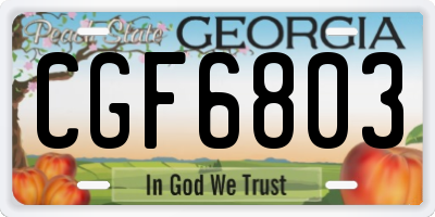 GA license plate CGF6803