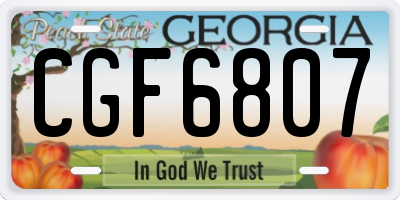 GA license plate CGF6807