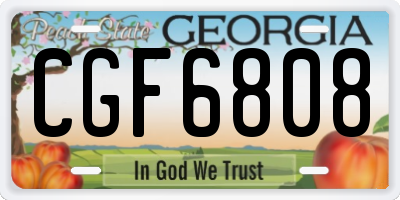 GA license plate CGF6808