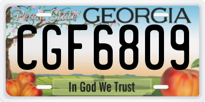 GA license plate CGF6809