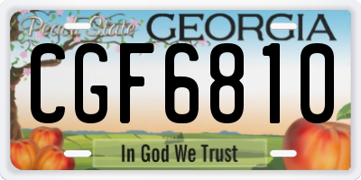 GA license plate CGF6810
