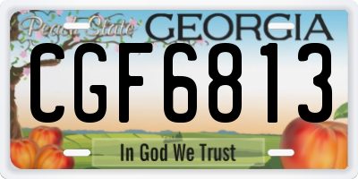 GA license plate CGF6813
