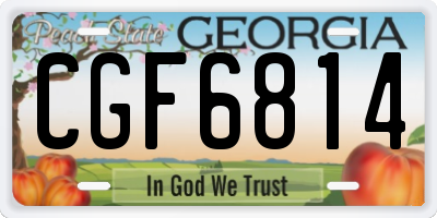 GA license plate CGF6814