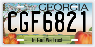 GA license plate CGF6821