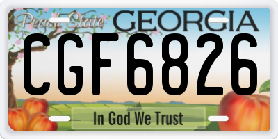 GA license plate CGF6826