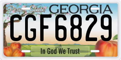 GA license plate CGF6829