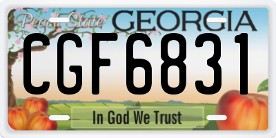 GA license plate CGF6831