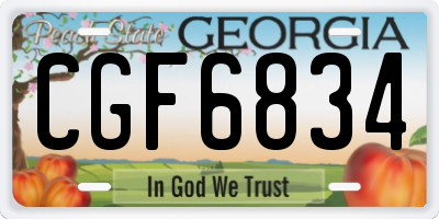 GA license plate CGF6834