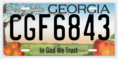 GA license plate CGF6843