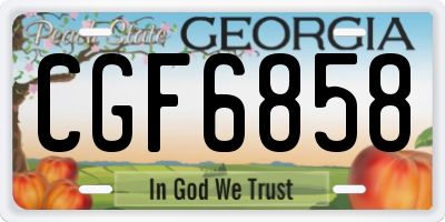 GA license plate CGF6858