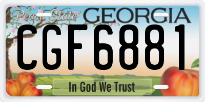 GA license plate CGF6881