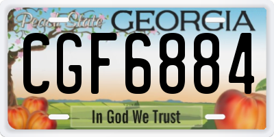 GA license plate CGF6884
