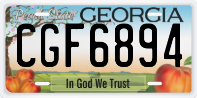 GA license plate CGF6894