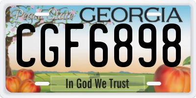 GA license plate CGF6898