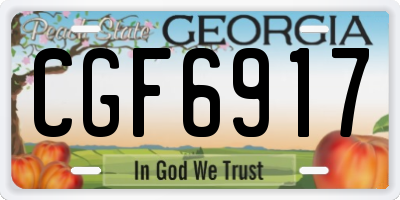 GA license plate CGF6917