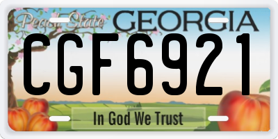 GA license plate CGF6921