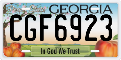 GA license plate CGF6923