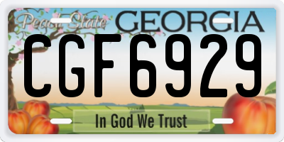 GA license plate CGF6929