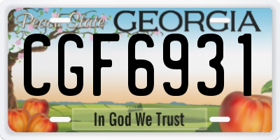 GA license plate CGF6931