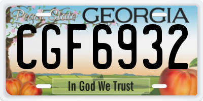 GA license plate CGF6932