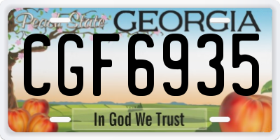 GA license plate CGF6935