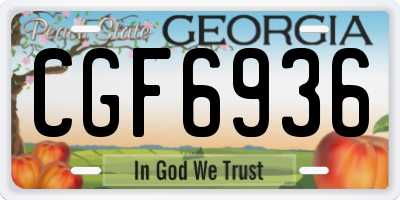 GA license plate CGF6936