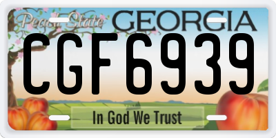 GA license plate CGF6939