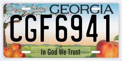 GA license plate CGF6941