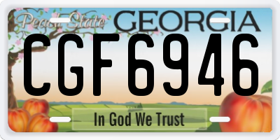 GA license plate CGF6946
