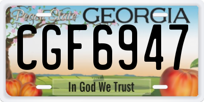 GA license plate CGF6947