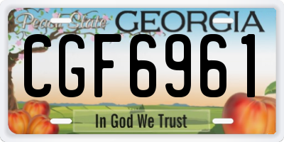 GA license plate CGF6961