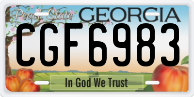 GA license plate CGF6983