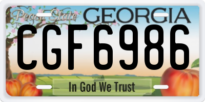 GA license plate CGF6986