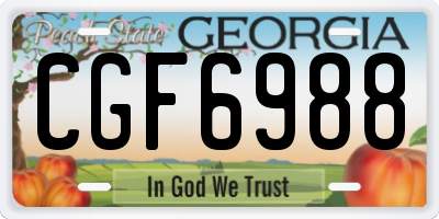 GA license plate CGF6988