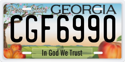 GA license plate CGF6990