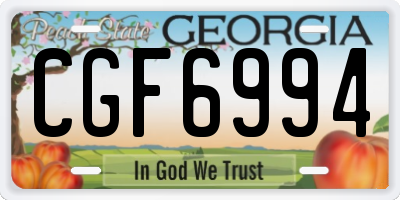 GA license plate CGF6994