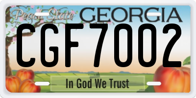 GA license plate CGF7002