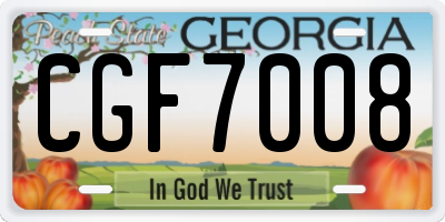 GA license plate CGF7008